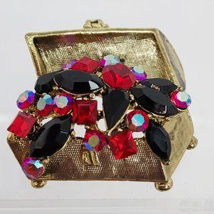 Gold Treasure Box with Rhinestones